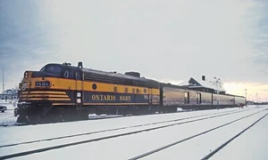 Ontario Northern 1502 at Cochrane, ON headed to Kapuskasing in Nov 197 - Picture 1 of 1