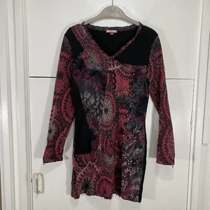 Joe Browns Dress Black Red Floral Aztec Tunic Short Women’s Size UK 10 US 6 - Picture 1 of 7