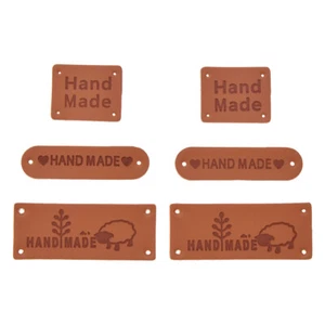 25pcs Faux PU Leather Labels & Tags For DIY Handmade Garment Sewing Accessories - Picture 1 of 15