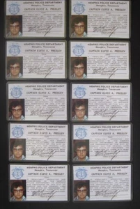 Elvis Memphis Polizeiabteilung Ausweis Posten von zehn (10) Chef Foto & Abzeichen KOSTENLOSER VERSAND - Bild 1 von 12