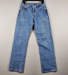 Levis Jeans Mens Tag 34x34 Blue 501 Straight Button Fly Y2K Denim (Actual 33x33) - Picture 1 of 11