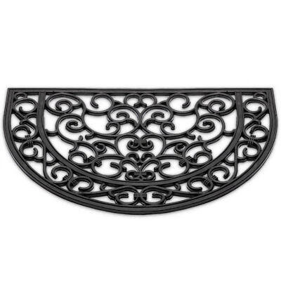 Hartgummi Outdoor Fußmatte „Ornamente“ halb-rund 40x60 cm - Bild 1 von 4