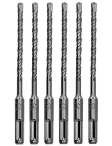 Trapano a percussione rotante SDS Plus 1/4"x6" punta in metallo duro per muratura calcestruzzo - 6pz - Foto 1 di 9