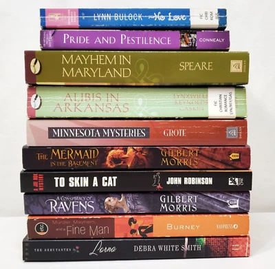Christian Mystery Books Lot Of 10 Suspense Thriller Romance Novel Cozy Mysteries - Image 1 of 4