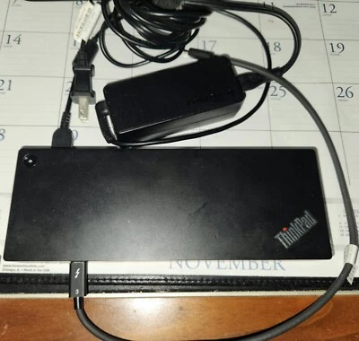 Lenovo 40AC 03X7543 DBB9003L1 Thunderbolt 3 Dock Negro Rojo con Fuente de Alimentación OEM Foto 1 de 4