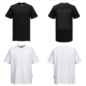 Portwest Chef Coolchecker T-Shirt (PW9) - Short Sleeve Plain Casual Professional - Picture 1 of 8