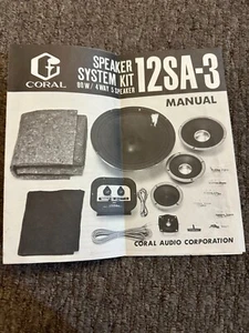CORAL 12SA-3 Speaker System Kit - Instruction Manual - Bild 1 von 3