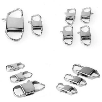 10/50/100pcs 22/26/32mm Solid Stainless Steel Lobster Clasps DIY Findings Lot - Image 1 of 4