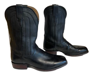 Men's Tecovas The Jackson Western Black Leather Rodeo Cowboy Boots Size 14 D - Picture 1 of 20