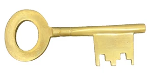 Vintage Medium Thick Brass Skeleton Key 3 5/16" x 1.25" 26.6G - Picture 1 of 6