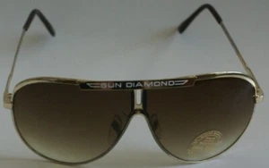 NWT True Vintage 80's/90's Fashion Aviator w/"SUN DIAMOND" top bar logo Sunglass - Picture 1 of 11