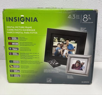 Insignia 8" LCD Digital Photo Frame NS-DPF8TR  NEW - Image 1 of 4