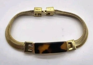 "Tortise Shell" And Goldtone Bracelet Vintage Napier Classy Statement Bold  - Picture 1 of 6