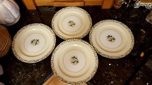 B. 4 LOVELY Salad Dessert Plates Dishes Pale Yellow & Flowers Noritake Japan - Picture 1 of 6