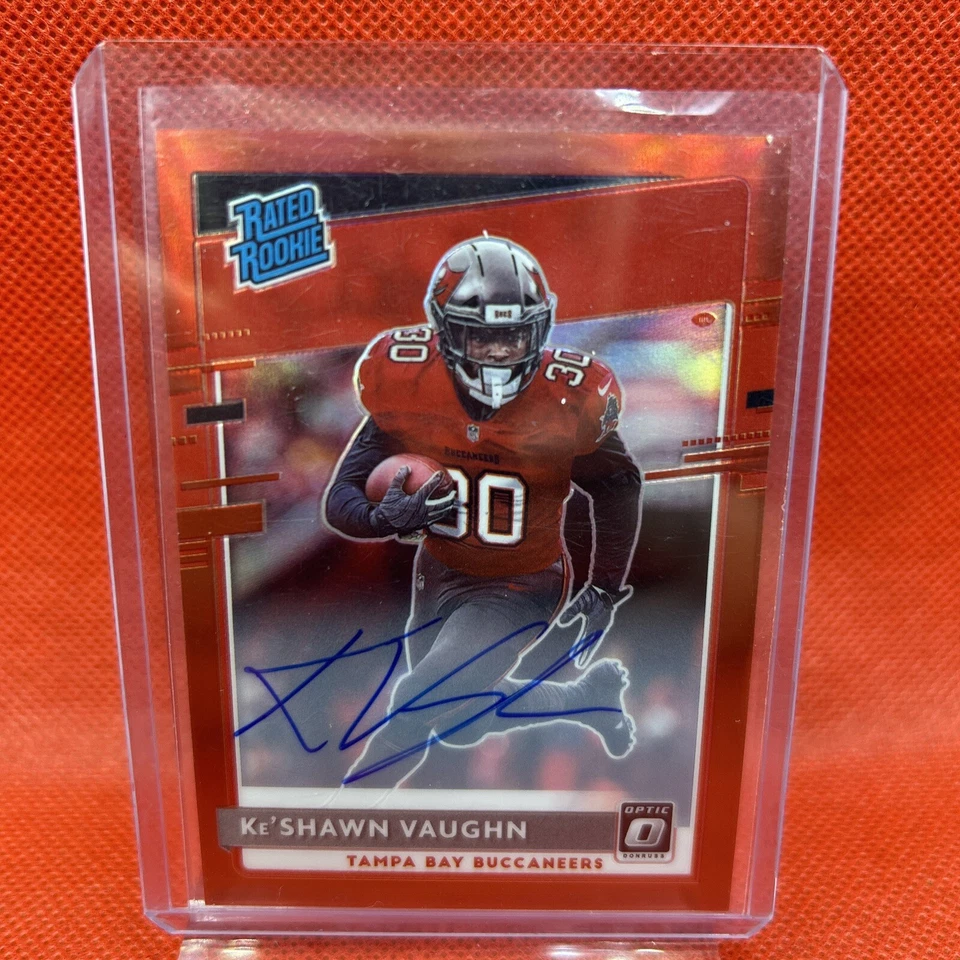 2020 Donruss Optic Rated Rookies Red Prizm /50 Ke'Shawn Vaughn Rookie Auto RC - Image 1 of 3