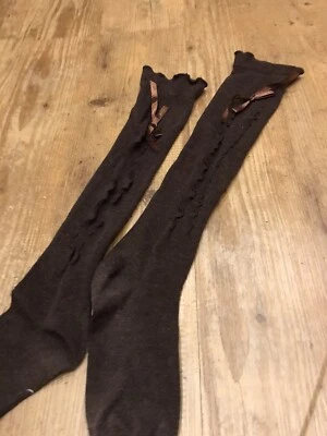 ✅Kniestrümpfe Braun Gr. 39-41 Mit Schleife - Bild 1 von 2
