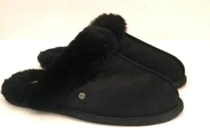 NEW UGG WOMENS SCUFFETTE SATIN BLACK SLIPPERS SIZE 5 STYLE 1096460 - Picture 1 of 6