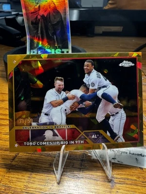 Julio Rodriguez / Abraham Toro 2023 Topps Chrome Sapphire #174 Gold /50 - Image 1 of 4