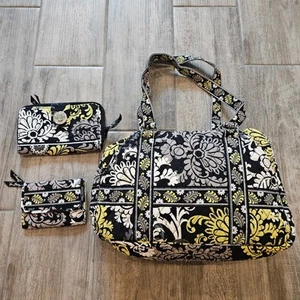 Vera Bradley Squared Away Baroque Purse, Turnlock & Trifold Wallet Set of 3  - Picture 1 of 22
