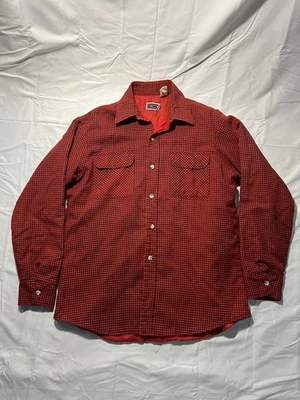 Camisa True Vintage Años 70 Big Mac Edredón Forrado Pata de Gallo Abotonada Roja/Negro XL Foto 1 de 4