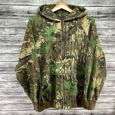 Vintage Spartan Realtree Sweatshirt Mens L/XL Camouflage Hoodie Full Zip USA 90s - Image 1 of 4