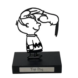 Hallmark Peanuts Metal Wire Sculpture Charlie Brown & Snoopy TOP DOG Silhouette - Picture 1 of 5