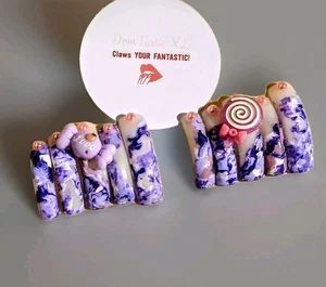 XL gebogene Press On Nägel Größe L "Camo Barb" mit Kleber - Bild 1 von 2