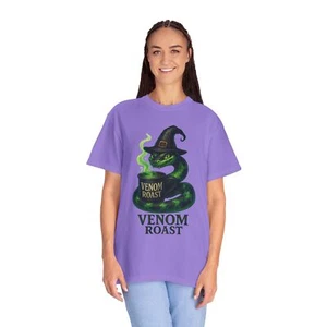 Comfort Colors Venom Roast Snake Coffee Shirt, Spooky Witchy Serpent T-Shirt - Picture 1 of 22