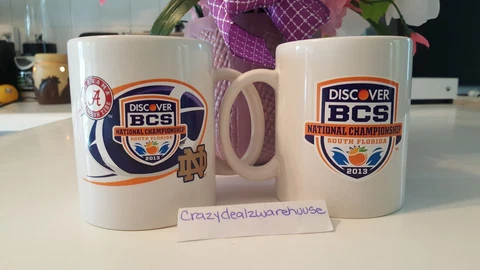 National Championship ~ Discovery BCS ~ Alabama & Notre Dame 2013 ~Set of 2 Mugs Cover