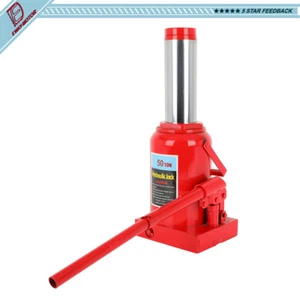 50 Ton Heavy Duty Welded Hydraulic Red Bottle Jack Tool Auto Truck Car Repair - Imagen 1 de 11