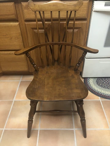 Vtg Antique Bent Bro Style Brace Back 1/2 Arm Colonial Revival Windsor Chair Cover