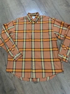 GANT x Wrangler Mens Russet Orange Plaid Shirt Men’s Size Large 16.5 Neck - Picture 1 of 9