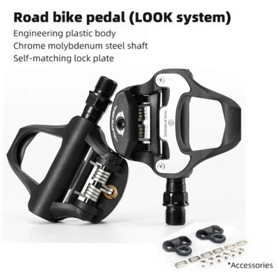 Pedales de bicicleta ROCKBROS autobloqueantes con tacos Shimano SPD-SL look KEO 2 sellados Foto 1 de 4