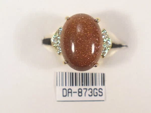 SZ'S 5,6,7,8, GOLDSTONE RING DESIGNER VINTAGE SEMI-PRECIOUS GEMSTONE DA873GS - Picture 1 of 7