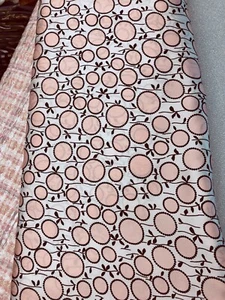 ITALIAN 100% PURE SIK FABRIC PINK WHITE BLACK Print MADE IN ITALY 2.0 meter - Picture 1 of 7
