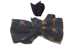 Corbata Lana Papillon a Butterfly Hombre Azul Pájaros Caza Animales Y Fazz - Imagen 1 de 8