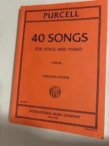 Libro alto Purcell 40 canciones para voz y piano Sergius Kagen #2071 - Imagen 1 de 5