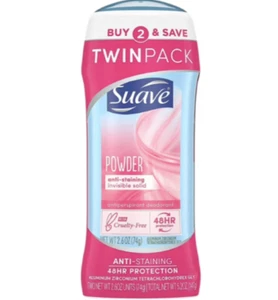 Suave Twin Pack Powder Anti-Staining Invisible Solid Antiperspirant Deodorant - Picture 1 of 1
