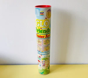 Vintage Glo Friends Poster Art Tube 1986 Posters w/Crayons Glo Worms GCP - Picture 1 of 9