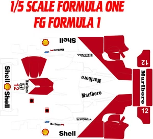 FG 10008 FORMULA ONE F1 1X5 SCALE CUSTOM RED SMOKES THEME WRAP KIT - Picture 1 of 1