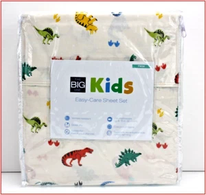 Big One DINOSAUR Sheet Set - 275 tc Cotton Blend 16" Deep - Khaki - TWIN 🌟NEW🌟 - Picture 1 of 4