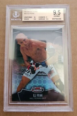 2012 FINEST UFC BLACK OCTAFRACTORS #60 BJ PENN #2/8 BGS 9.5 - Image 1 of 2