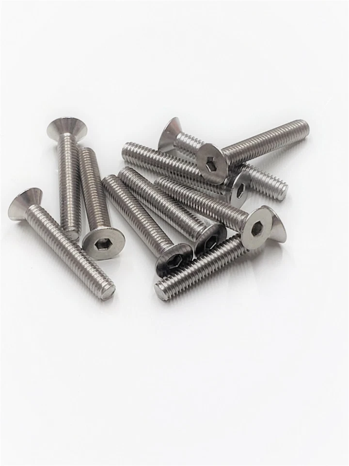 Stainless Steel 4x25mm Flat Head Machine Screws Hex (10) HPI Z201 TLR255018 LOSI - Image 1 of 1