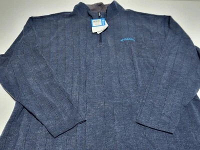 Columbia North Rim Half ½ Zip Pullover Sweater Men's Blue Ribbed Knit 4X - Image 1 of 4