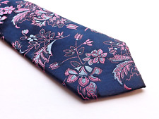 DUCHAMP LONDON 100% Silk Neck Tie Blue Purple Pink Floral Design FREE P&P