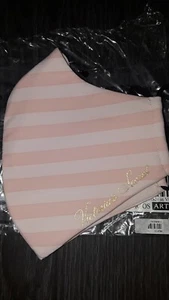 NUEVO Victoria Secret Reutilizable y Lavable Cara MAsk Rosa Rayas con Logo Dorado - Imagen 1 de 2