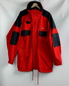 CB Sports Men's Jacket Red/Black Stand Collar Zip Pockets Drawcord Lined Size L - Picture 1 of 14