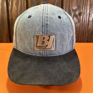BJ Contracting Clarksburg West Virginia Hat Cap Denim Blue Metal Logo Adjustable - Picture 1 of 14
