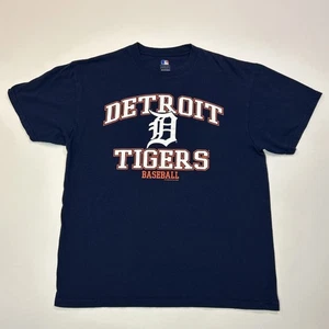 Detroit Tigers Shirt Mens Size Large Blue MLB Baseball Short Sleeve Logo Tee - Picture 1 of 12