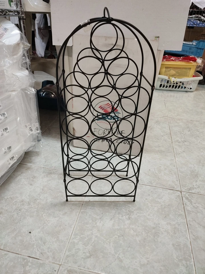 Cantinetta Portabottiglie in Ferro-con Capienza 18 Bottiglie di Vino-Scaffale - Immagine 1 di 1